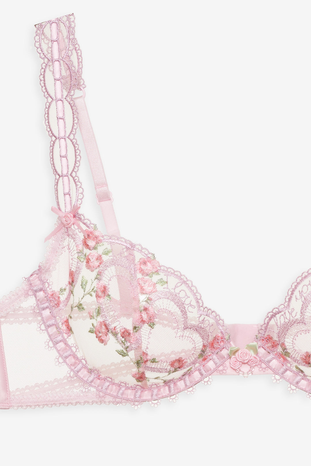 Ily Embroidered Underwire Bra Pink