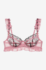 Rose Cluster Underwire Bra Pink