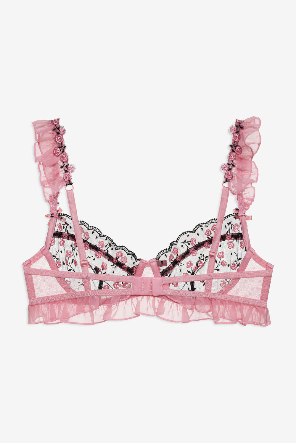 Rose Cluster Underwire Bra Pink