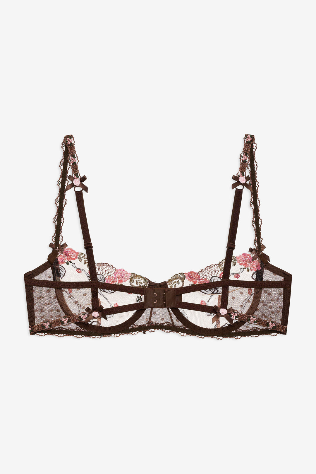 Runaway Bows Underwire Bra Brown
