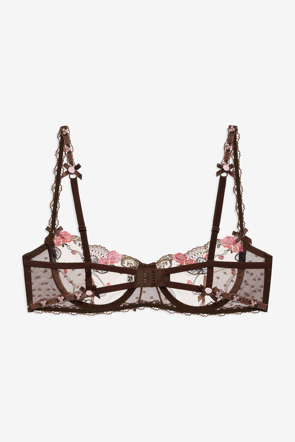Runaway Bows Underwire Bra Brown