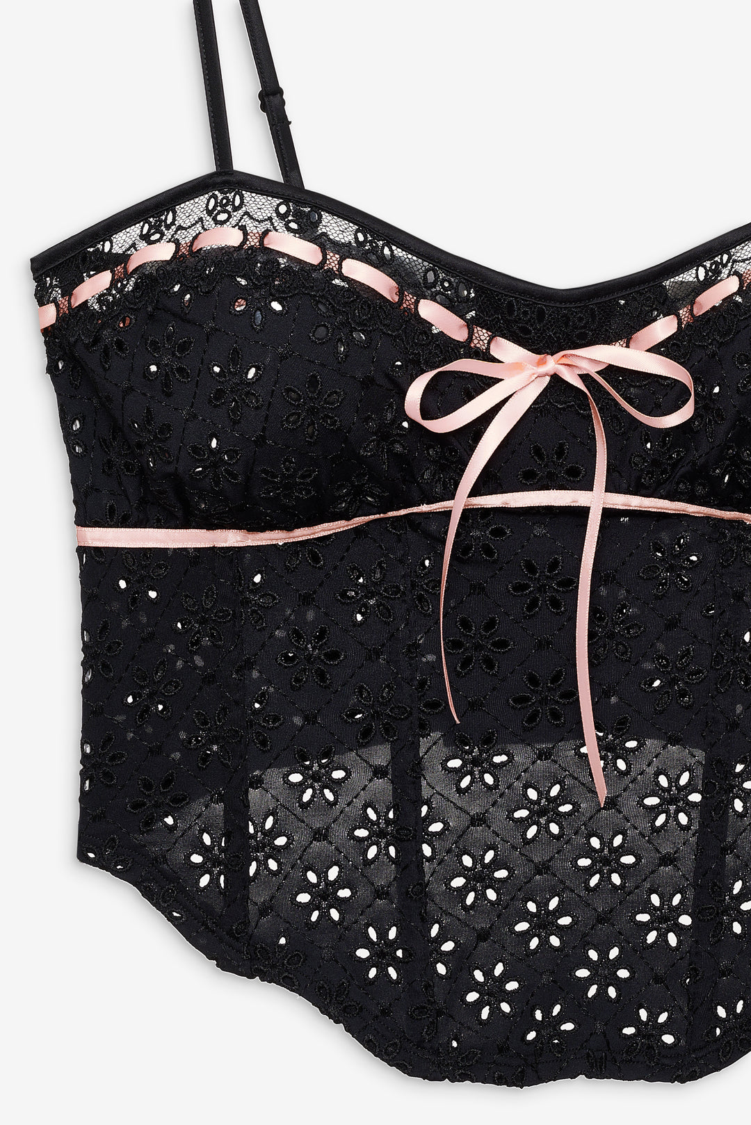Elena Eyelet Bustier Black
