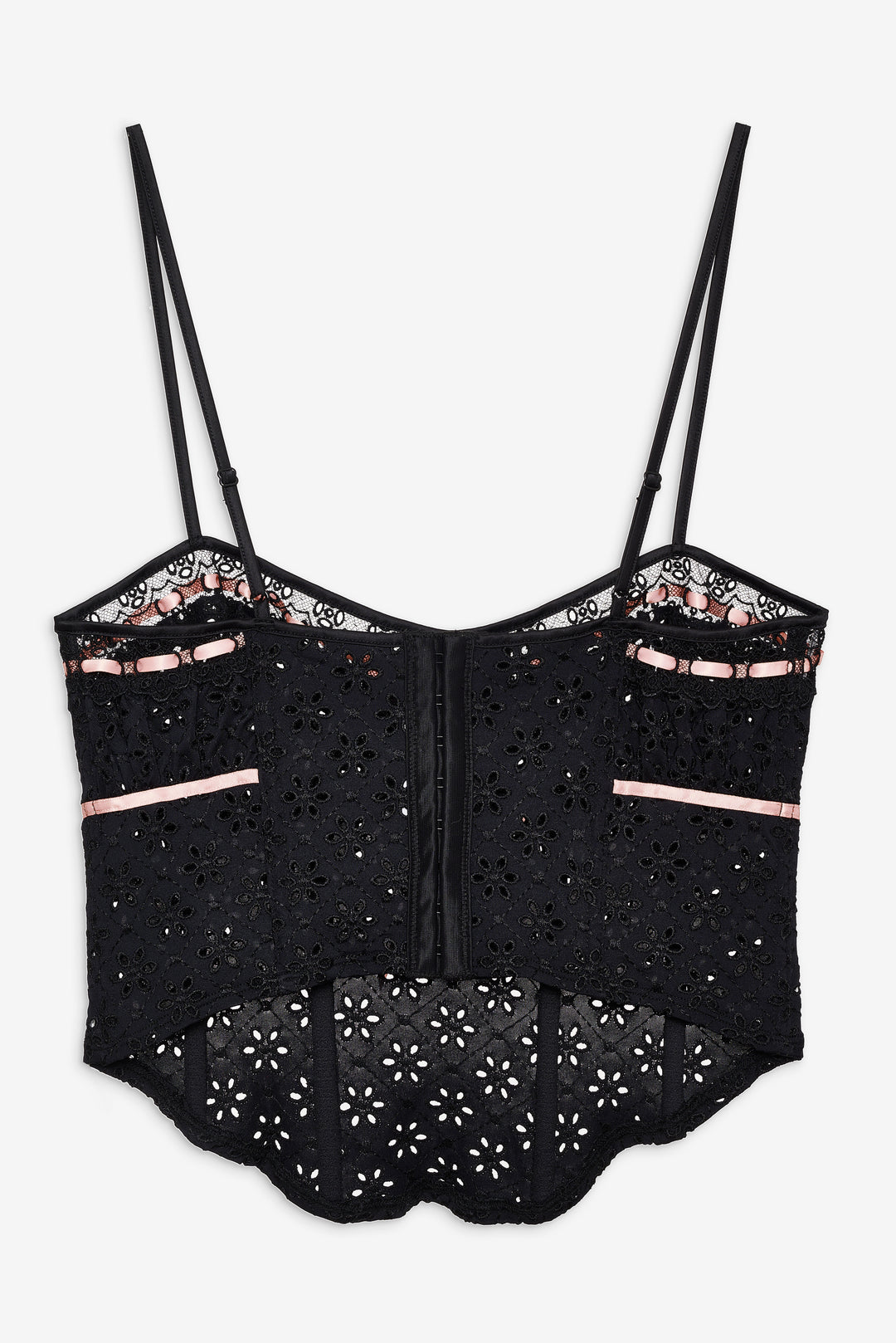 Elena Eyelet Bustier Black
