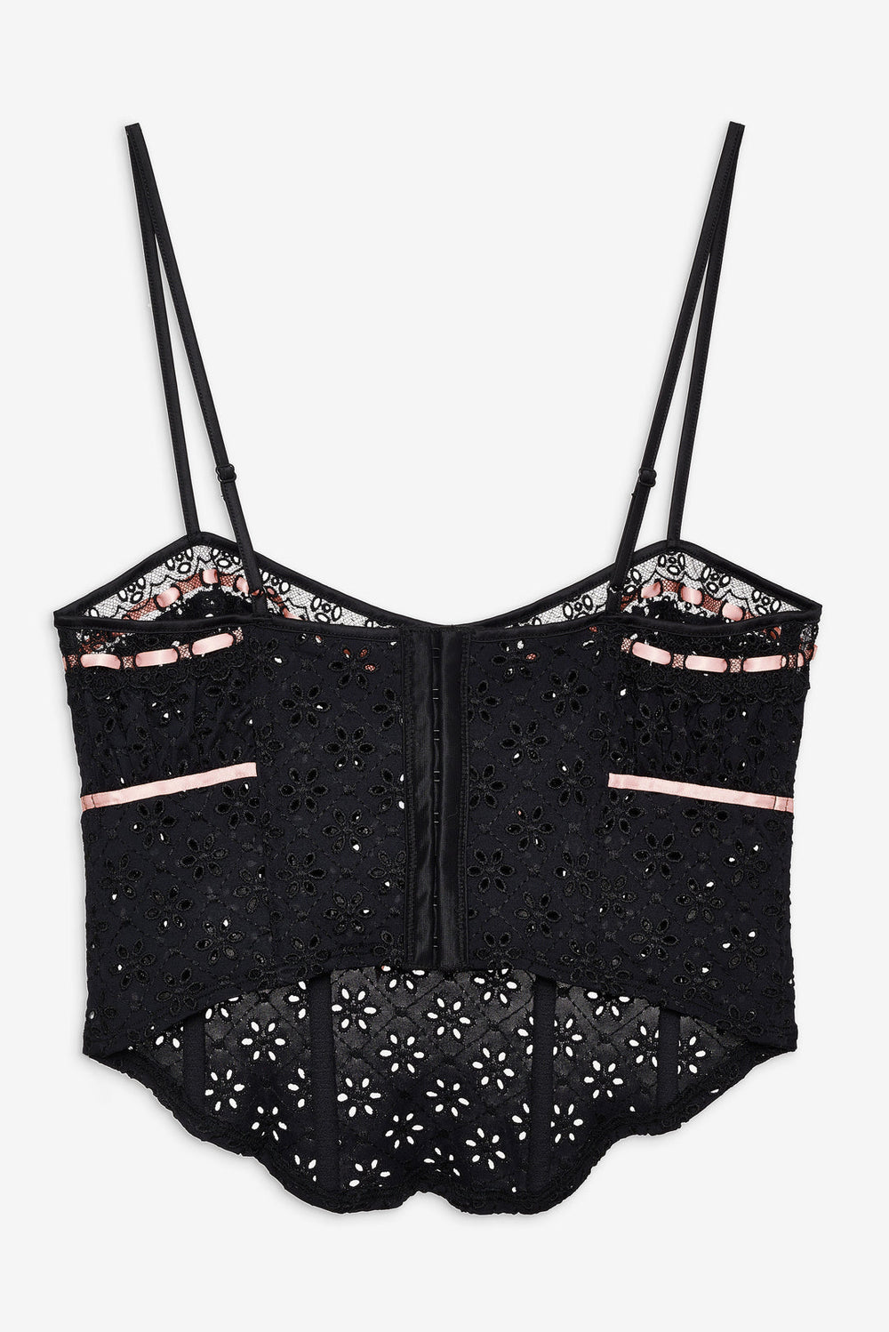 Elena Eyelet Bustier Black
