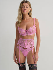 Maye Embroidered Underwire Bra Pink