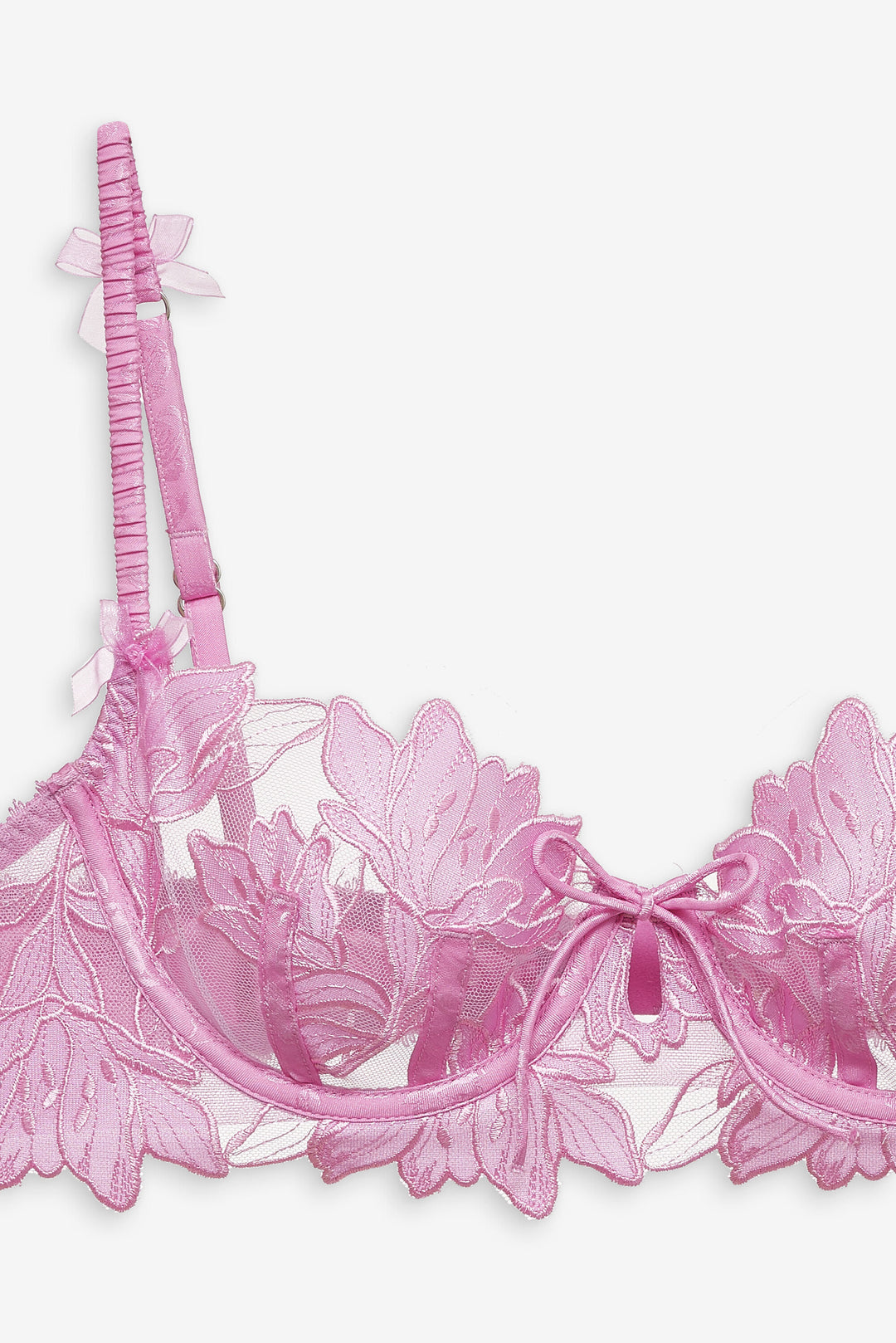 Maye Embroidered Underwire Bra Pink