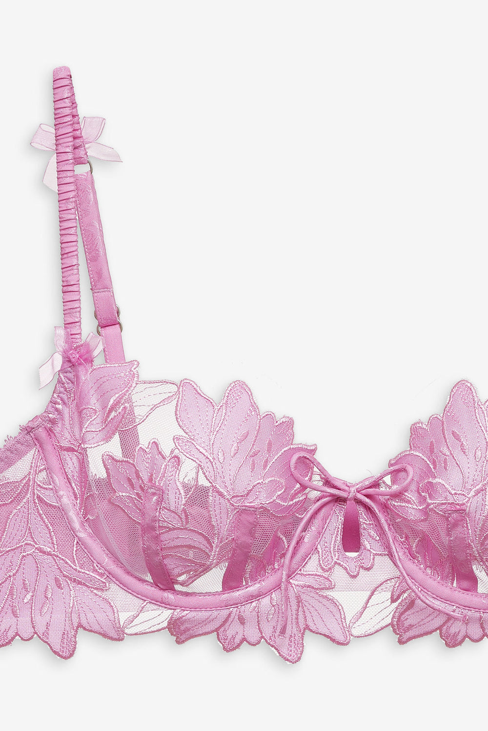 Maye Embroidered Underwire Bra Pink