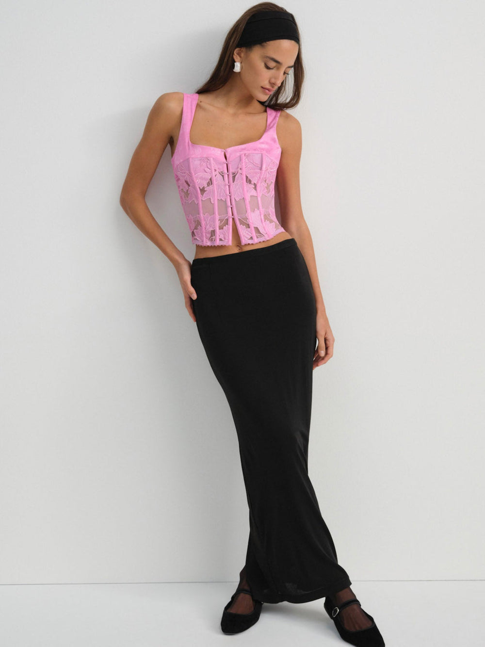 Maye Embroidered Bustier Pink
