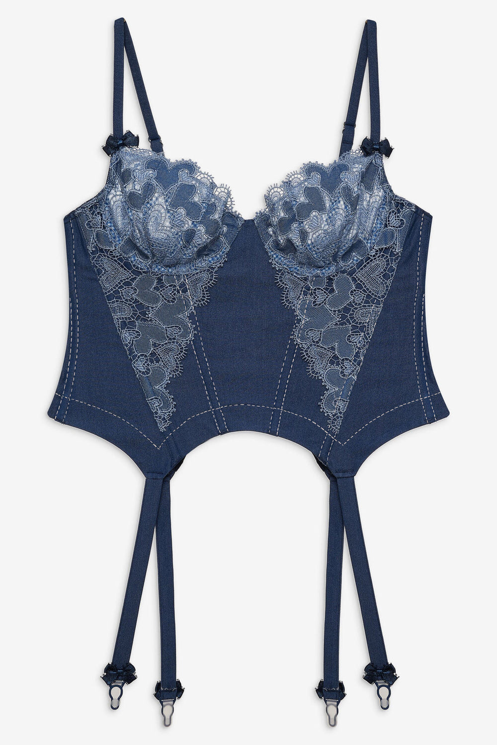 Denim Hearts Bustier Blue