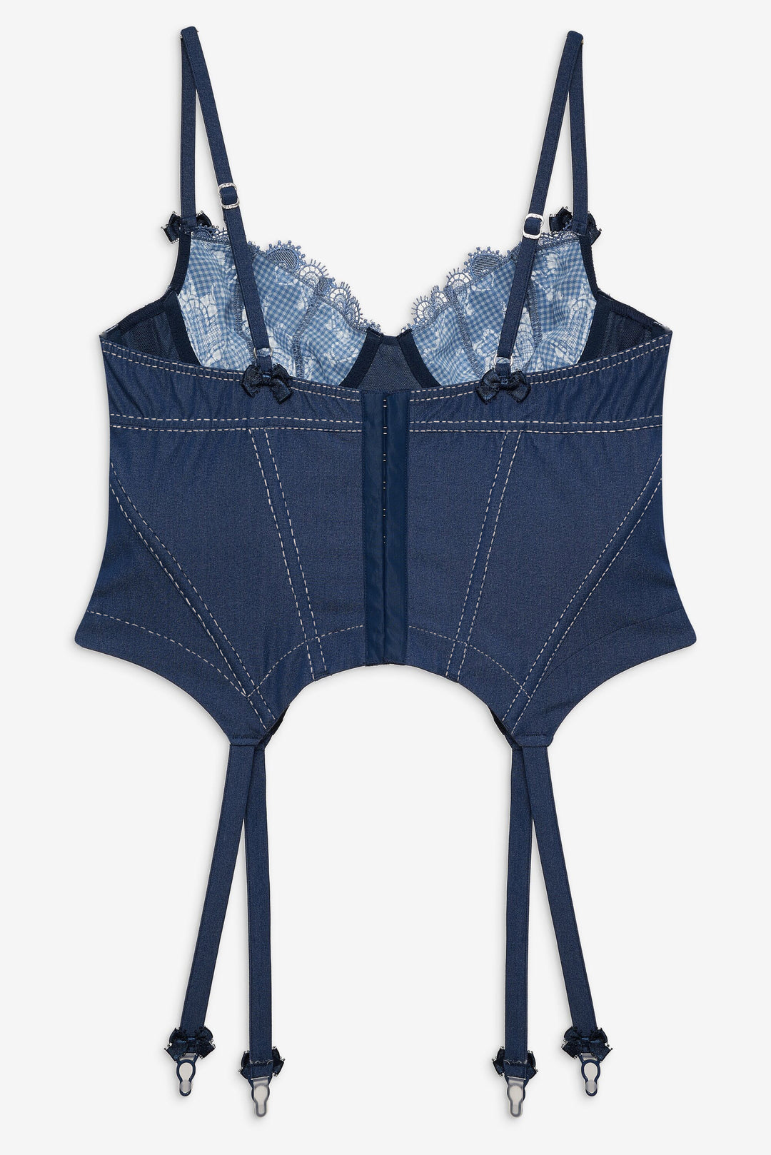 Denim Hearts Bustier Blue