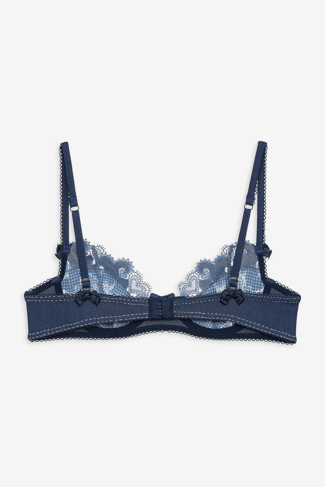 Denim Hearts Underwire Bra Blue