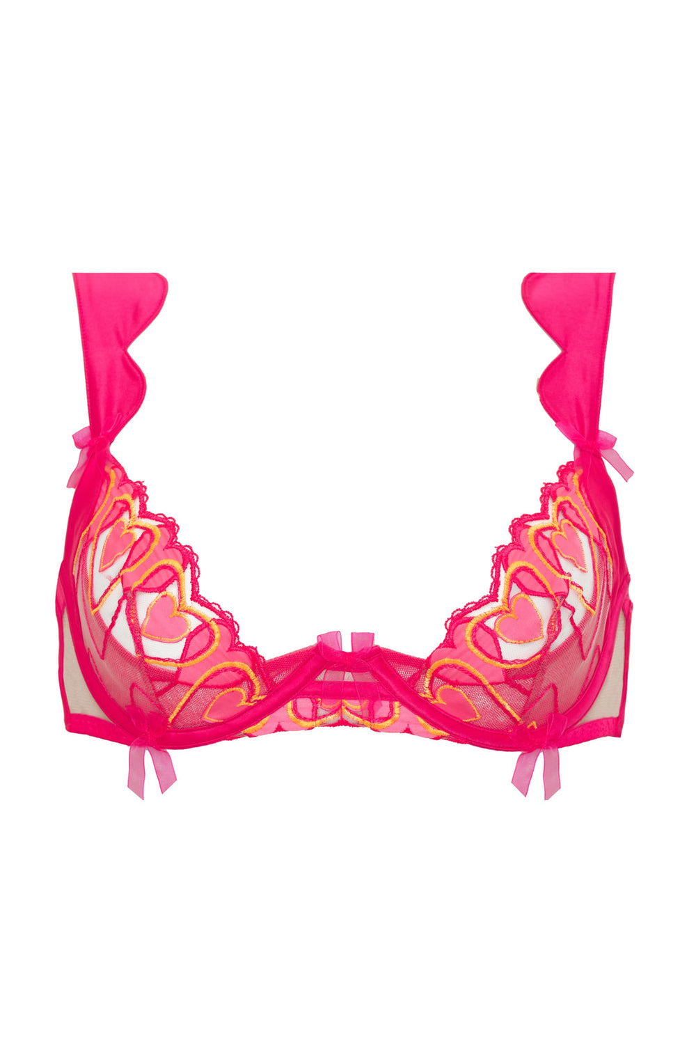 Graphic Hearts Bra Pink