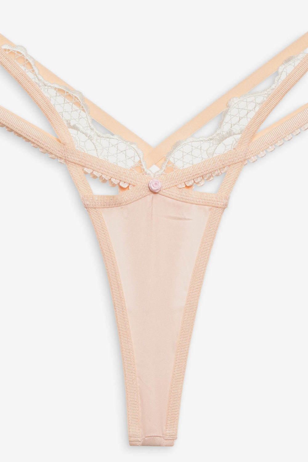 Tea Cake Lace Thong Panty White