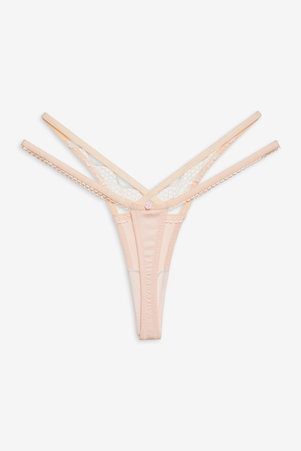 Tea Cake Lace Thong Panty White