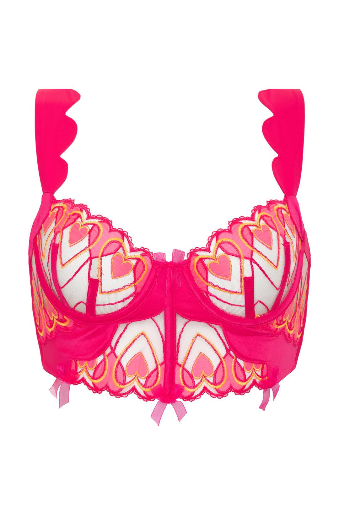Graphic Hearts Bustier Pink