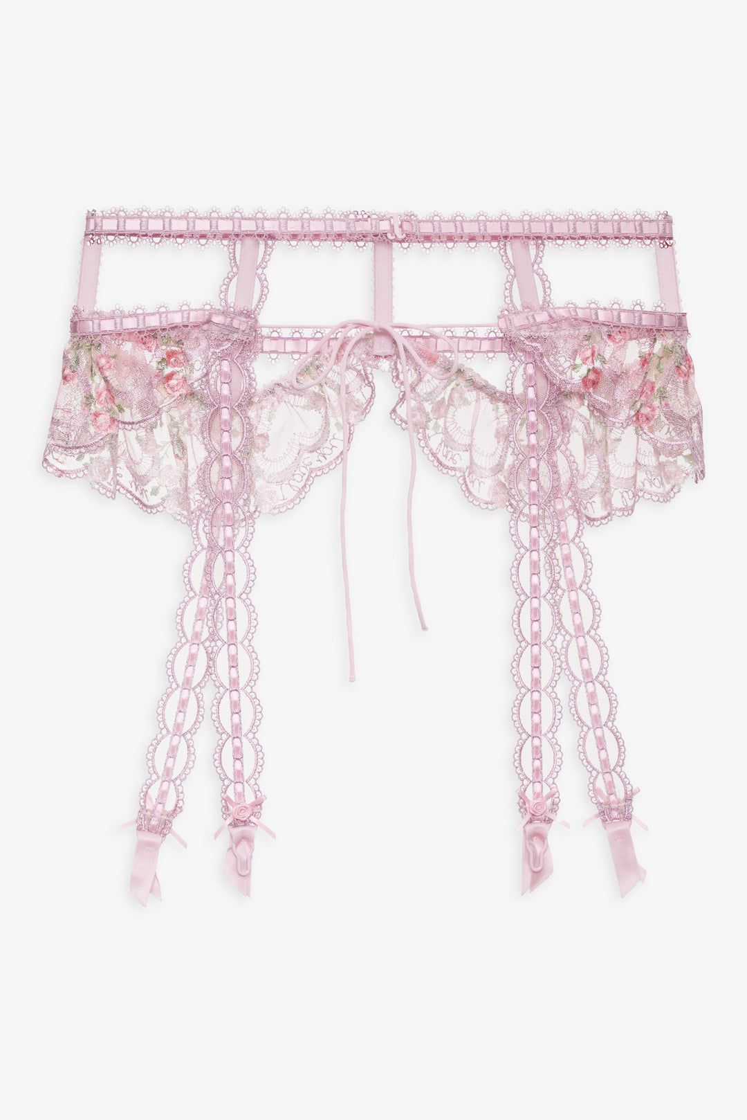 Ily Embroidered Garter Belt Pink