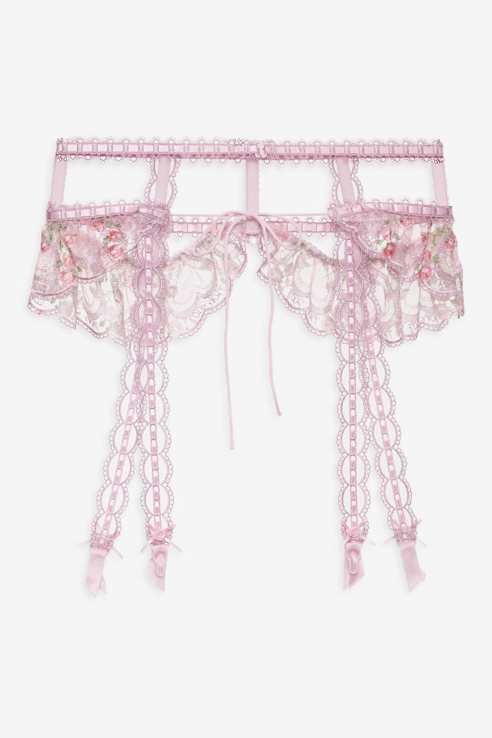 Ily Embroidered Garter Belt Pink