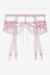 Ily Embroidered Garter Belt Pink