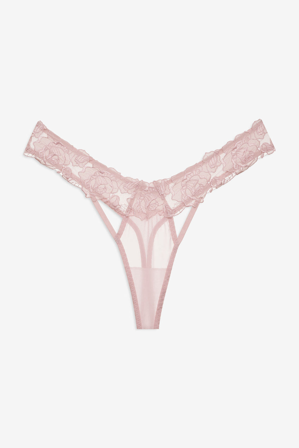 Blissful Blooms Thong Panty Pink
