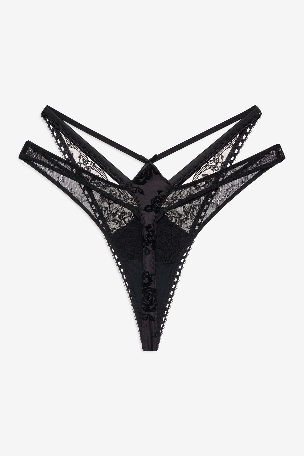 Sonia Double Layer Thong Panty Black