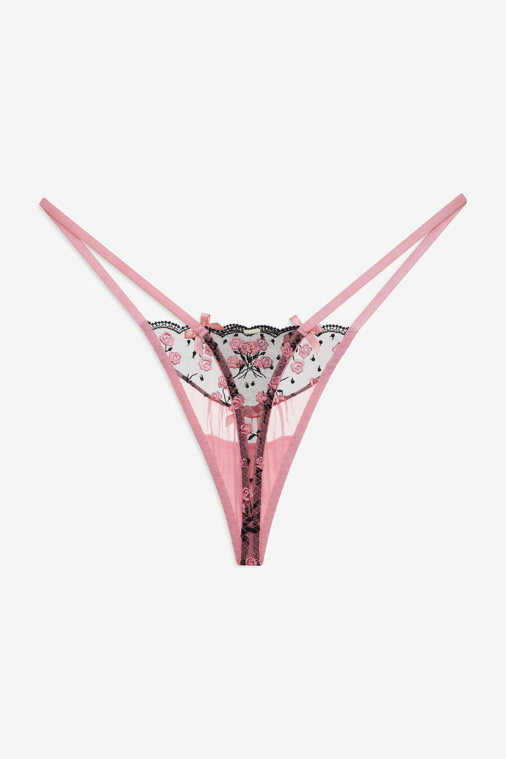Rose Cluster Thong Panty Pink