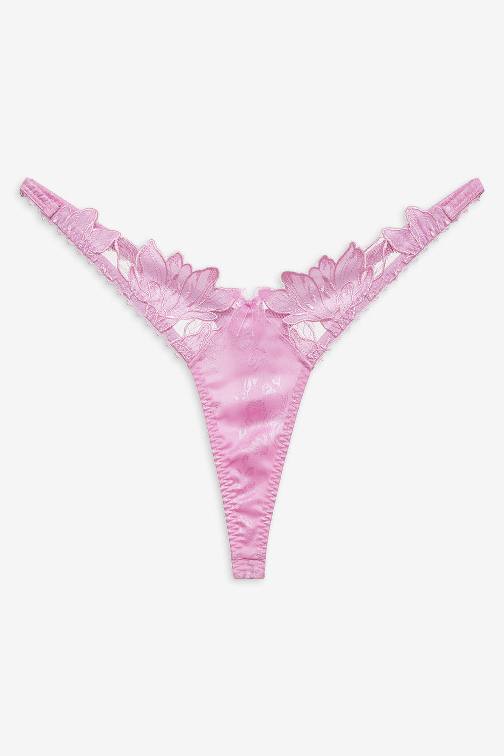 Maye Embroidered Thong Panty Pink