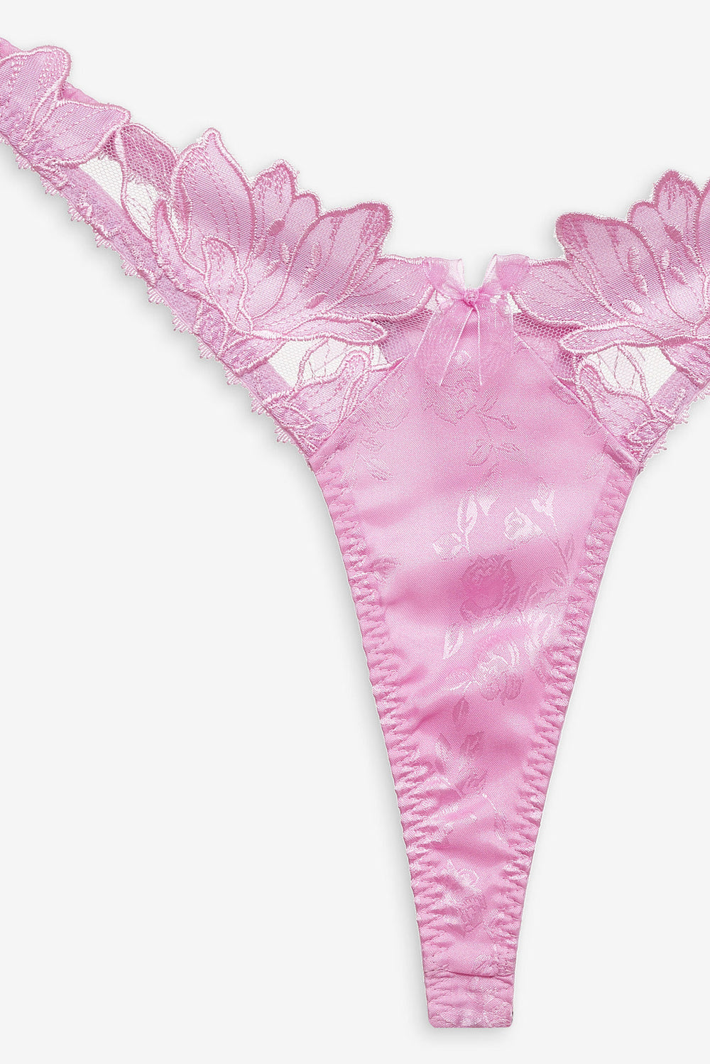 Maye Embroidered Thong Panty Pink