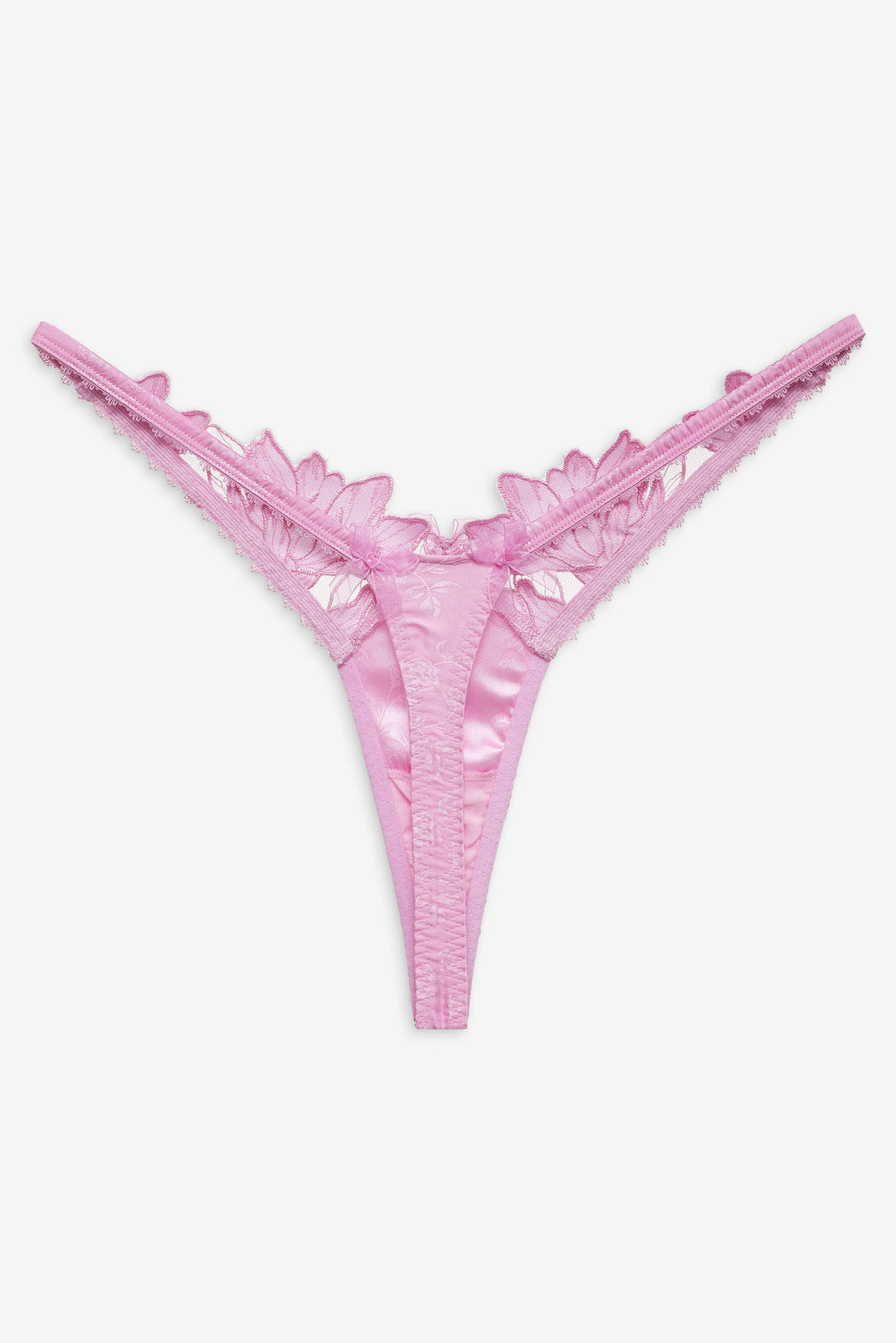Maye Embroidered Thong Panty Pink