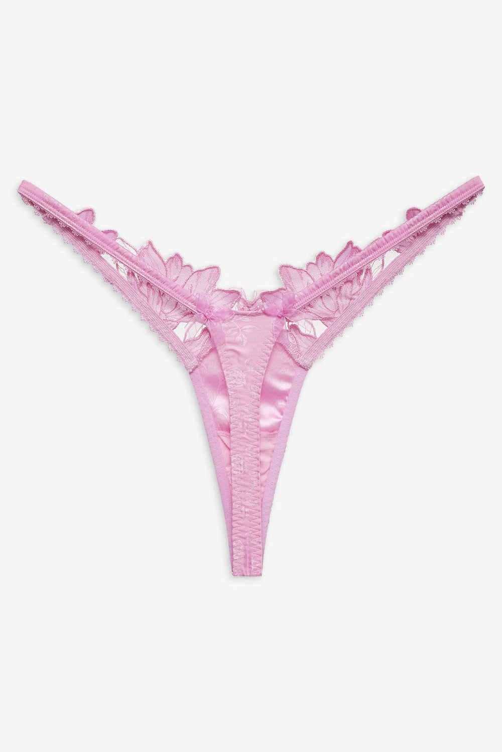 Maye Embroidered Thong Panty Pink