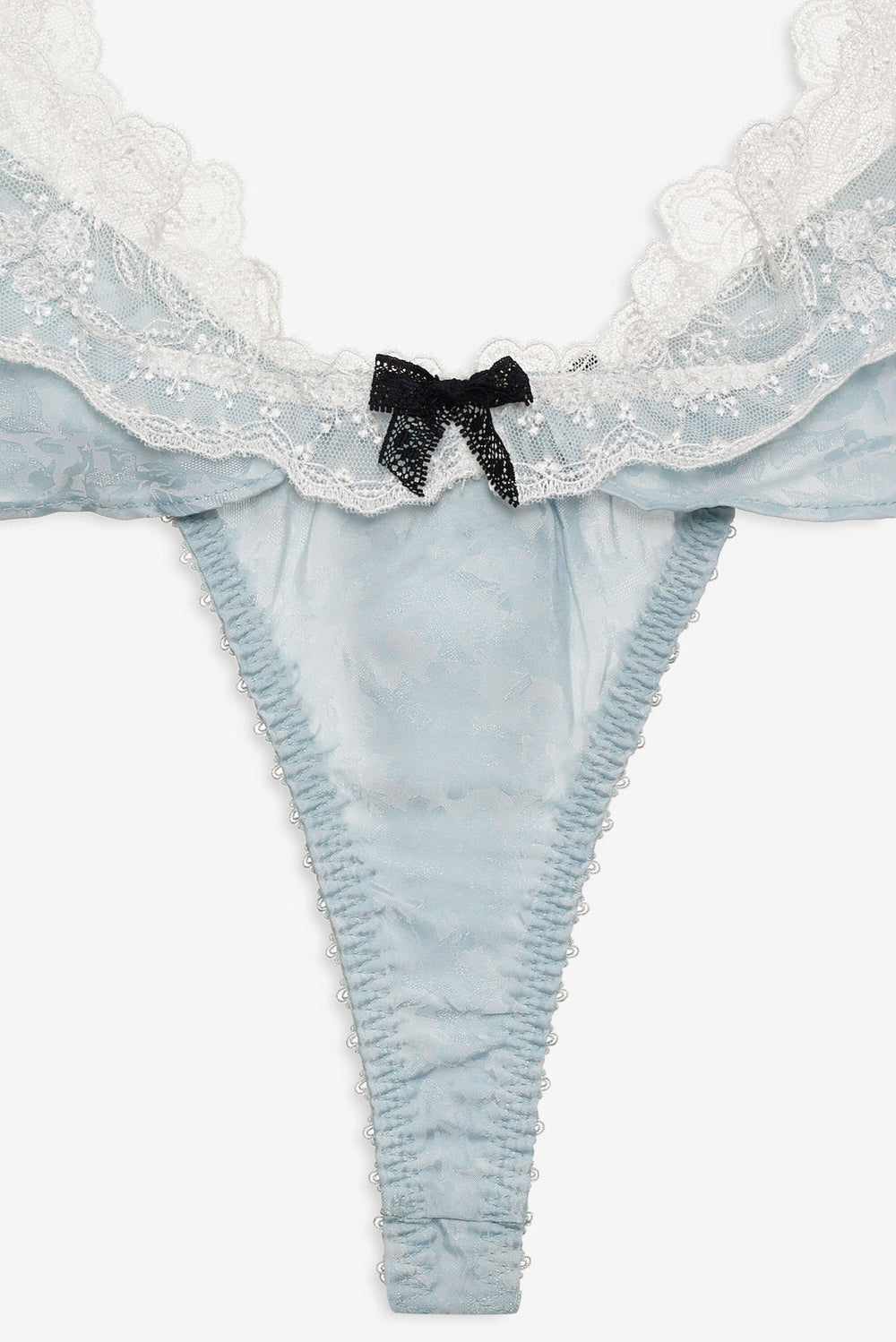 Bluebird Jacquard Thong Panty Dusty Blue