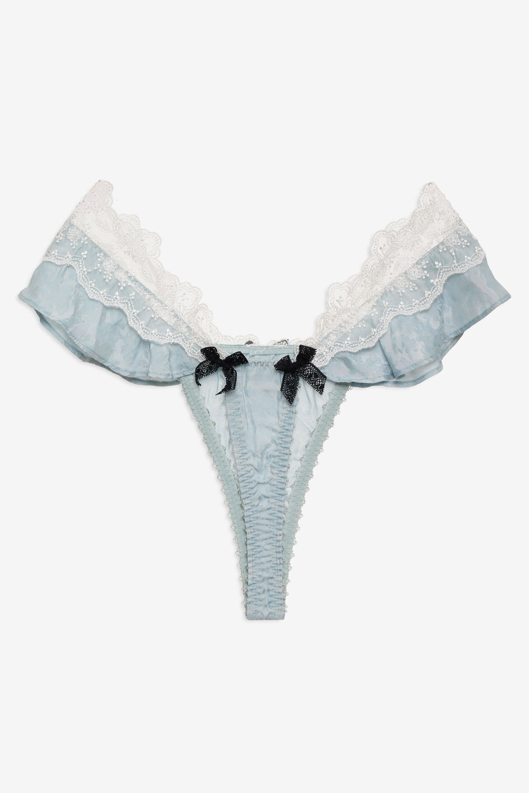 Bluebird Jacquard Thong Panty Dusty Blue
