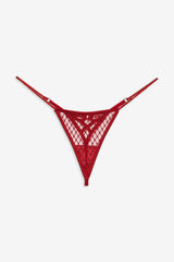 Glitter Thong Panty Red