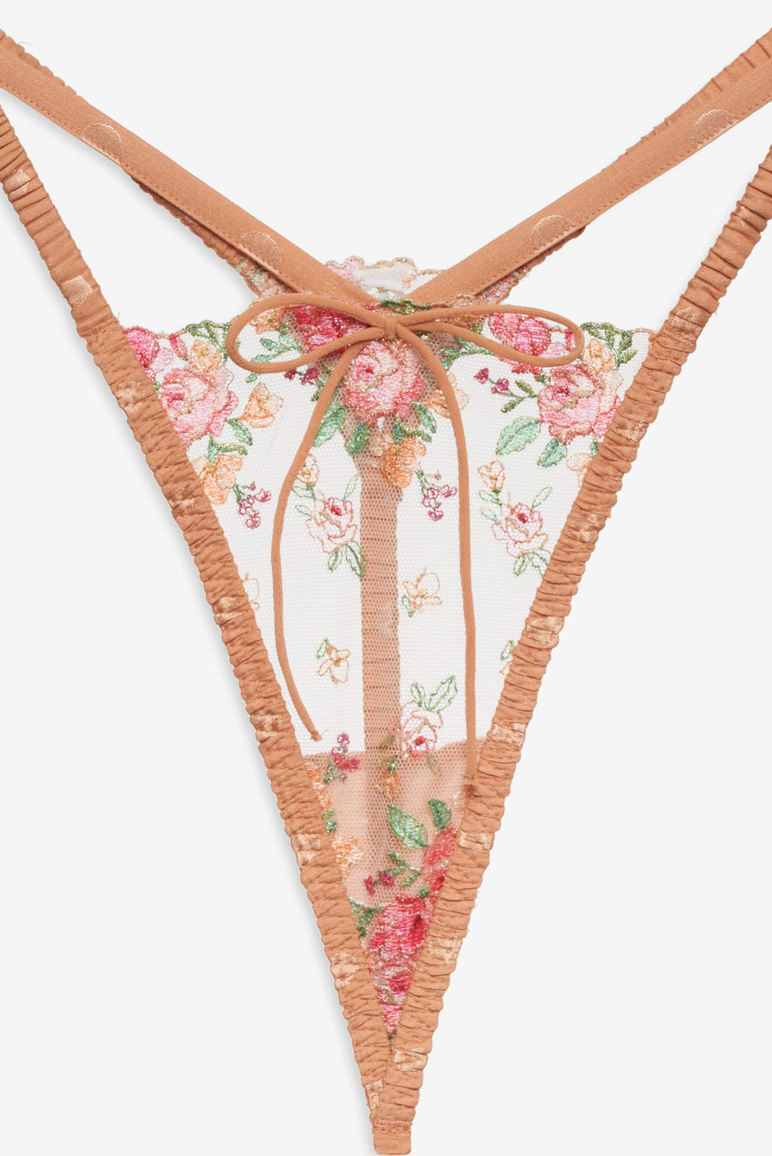 Glimmer Rosebud Thong Panty Terracotta