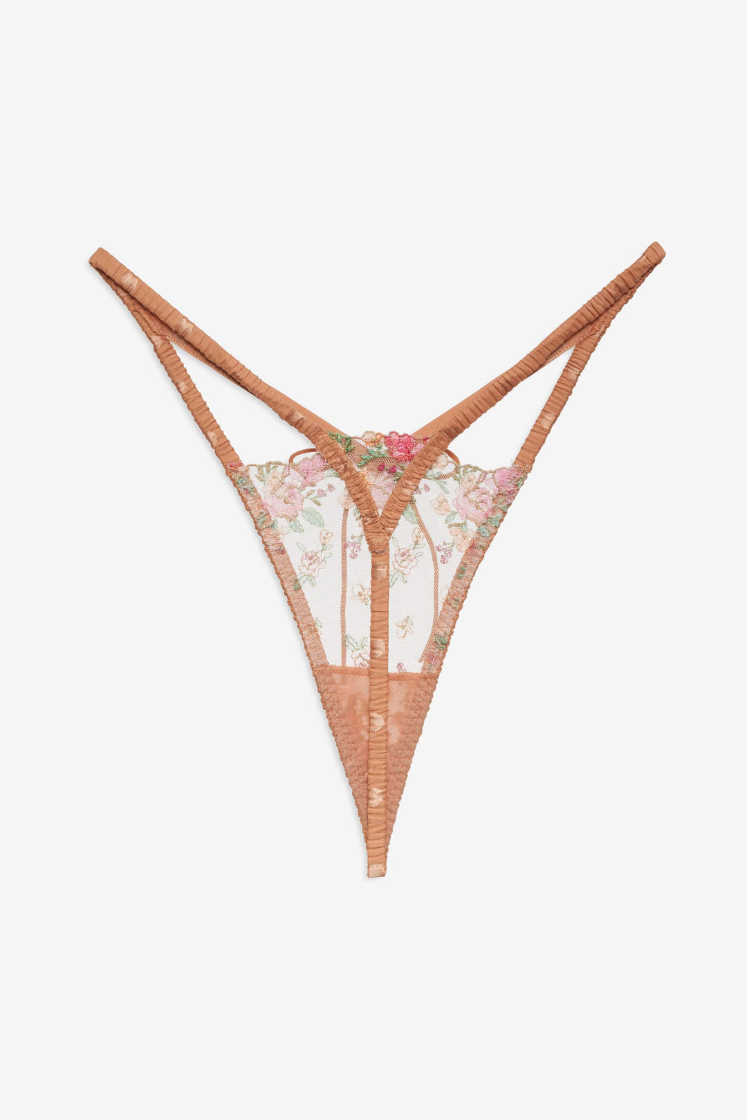 Glimmer Rosebud Thong Panty Terracotta