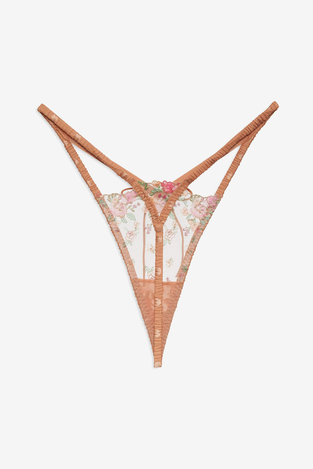 Glimmer Rosebud Thong Panty Terracotta