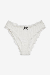 Sally Stretch Lace Cheeky Panty White