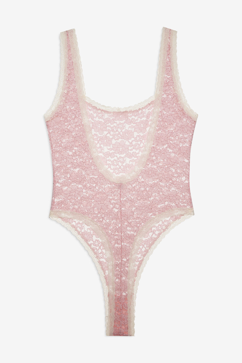 Pamela Stretch Lace Bodysuit Pink