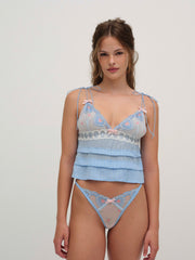 Dainty Doily Sleep Top Blue