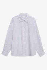 Lakeside Stripe Button Down Top Blue
