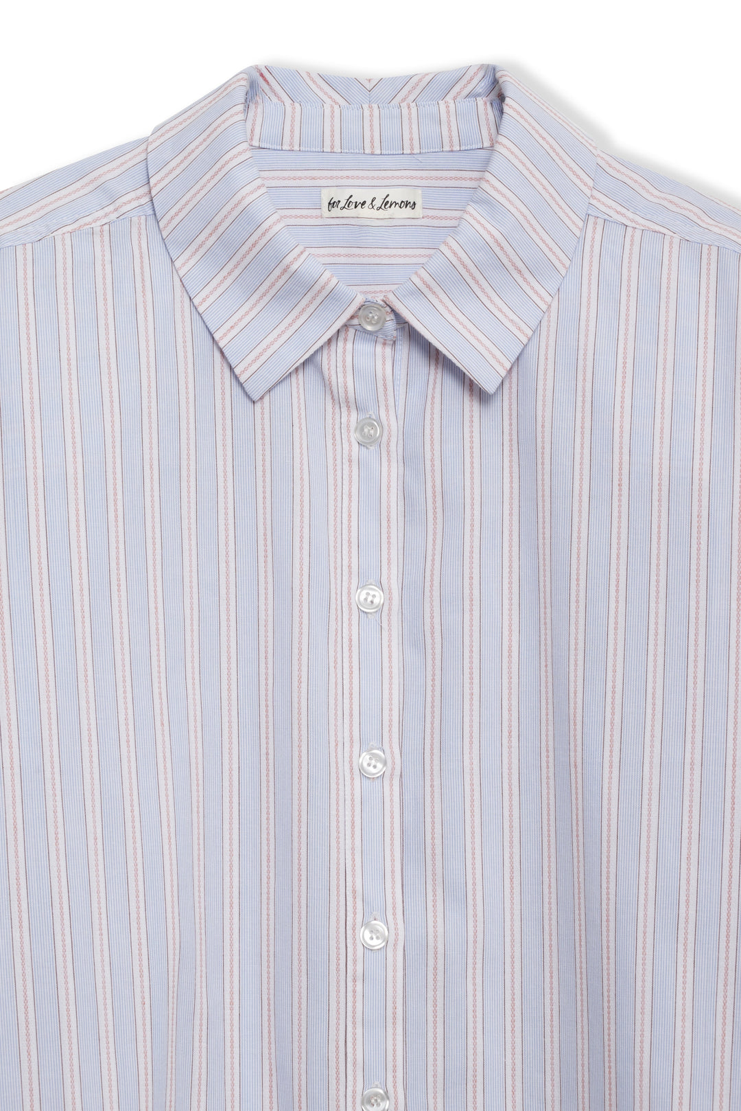 Lakeside Stripe Button Down Top Blue