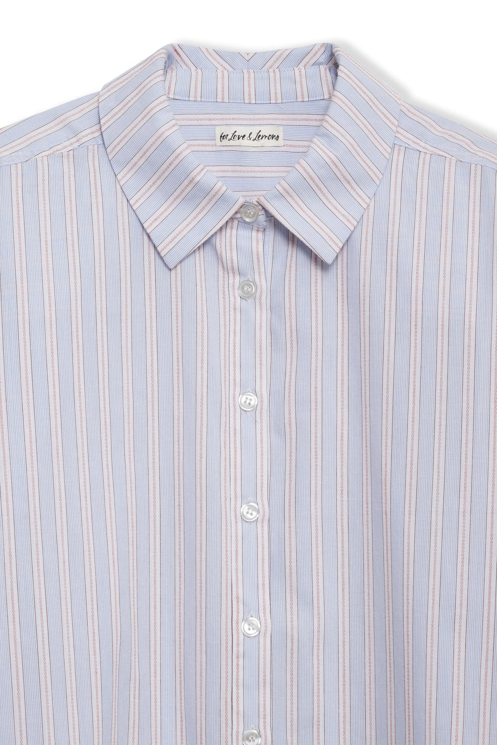 Lakeside Stripe Button Down Top Blue