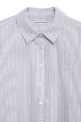 Lakeside Stripe Button Down Top Blue