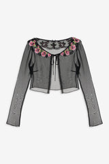 Love Garden Sheer Shrug Black