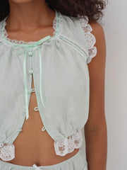 Mint Twist Jacquard Top Mint