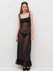 Gertrude Maxi Slip Dress Black