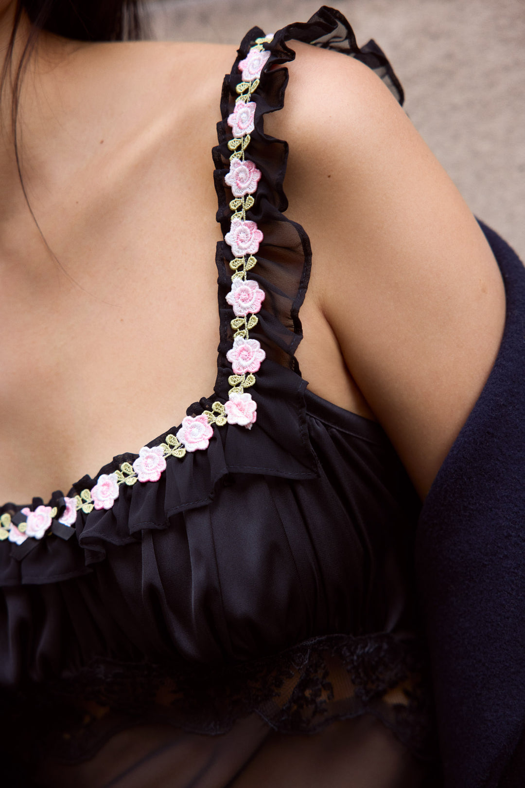 Gertrude Maxi Slip Dress Black