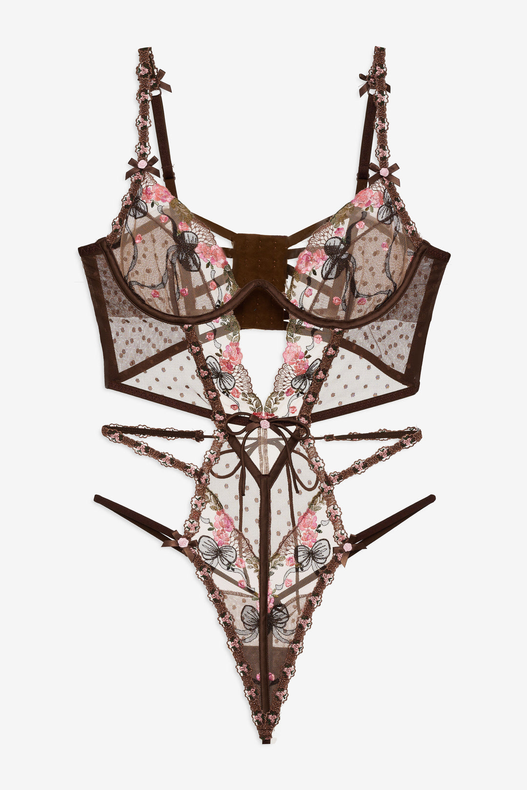 Runaway Bows Bodysuit Brown