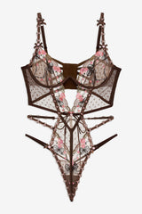 Runaway Bows Bodysuit Brown