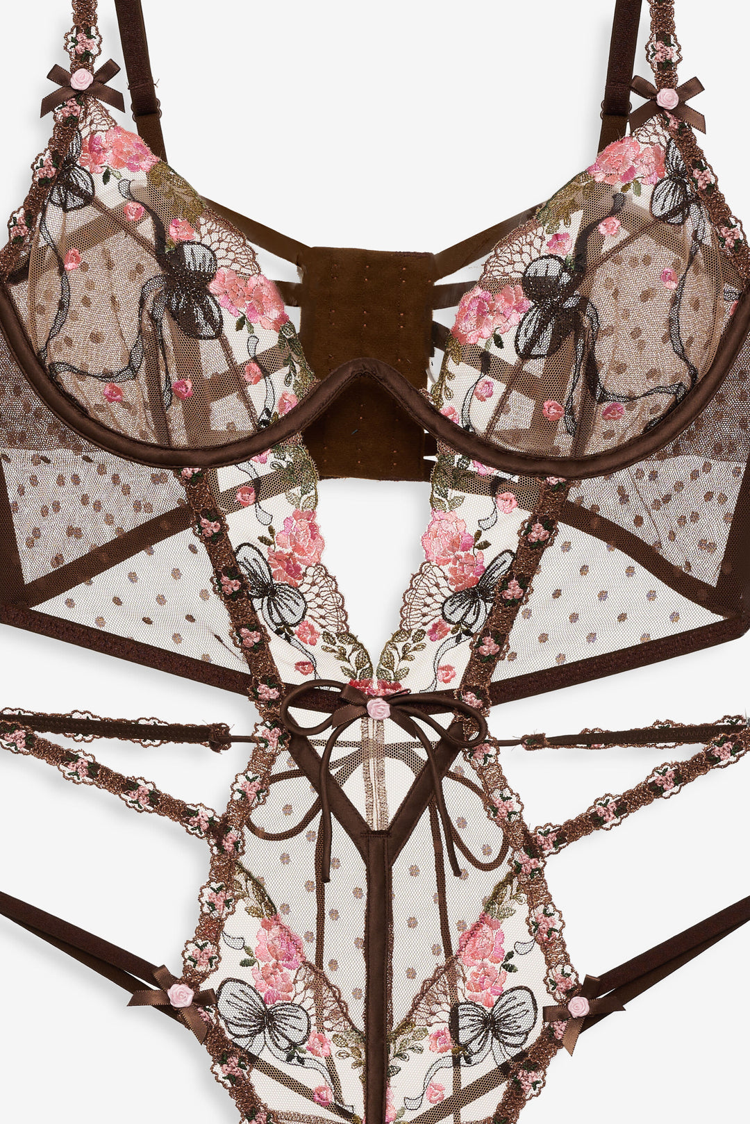 Runaway Bows Bodysuit Brown