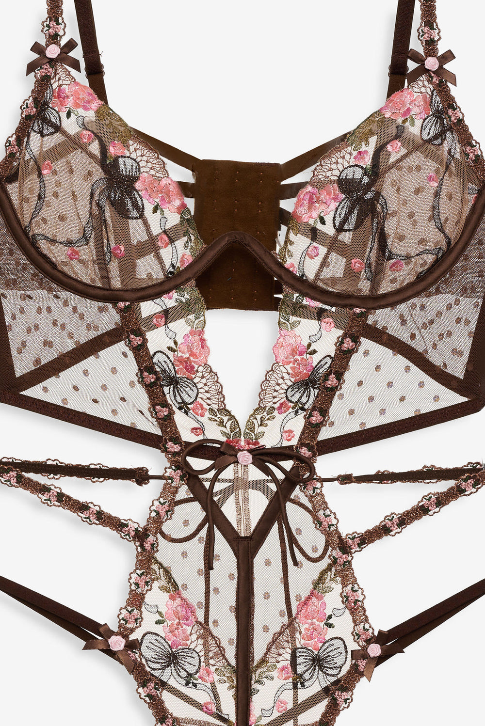 Runaway Bows Bodysuit Brown